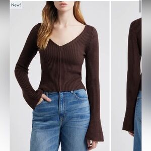 Madewell Brown Ribbed Sweater
